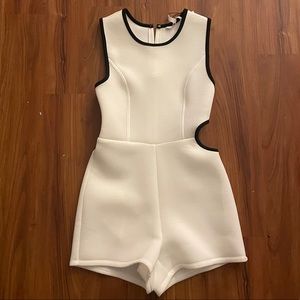 BCBG White asymmetrical romper